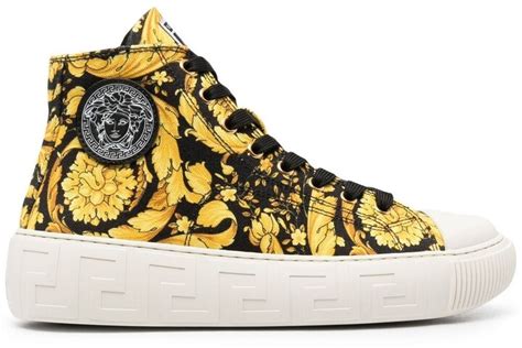 versace hi top sneakers red|Versace greca barocco print sneakers.